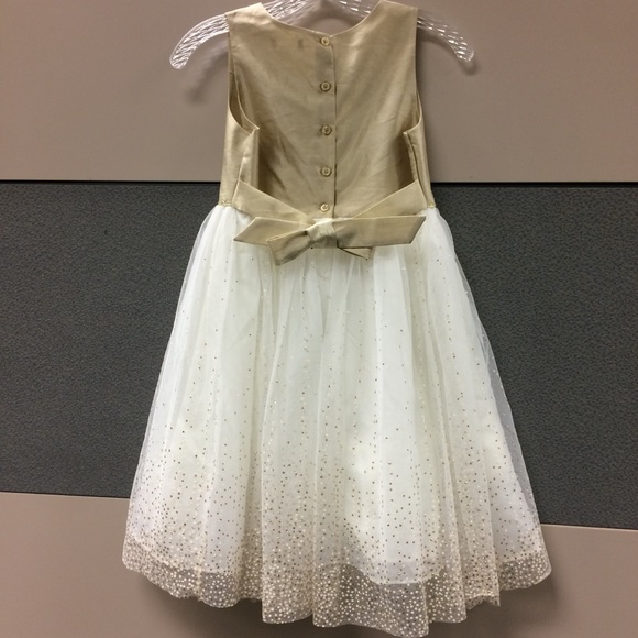 🔅Girls🔅Special Occasion Gold/White Dress - Picture 2 of 7